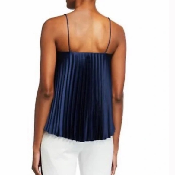 NWT Vince Midnight Navy Blue Pleated Camisole Blouse - Picture 2 of 7